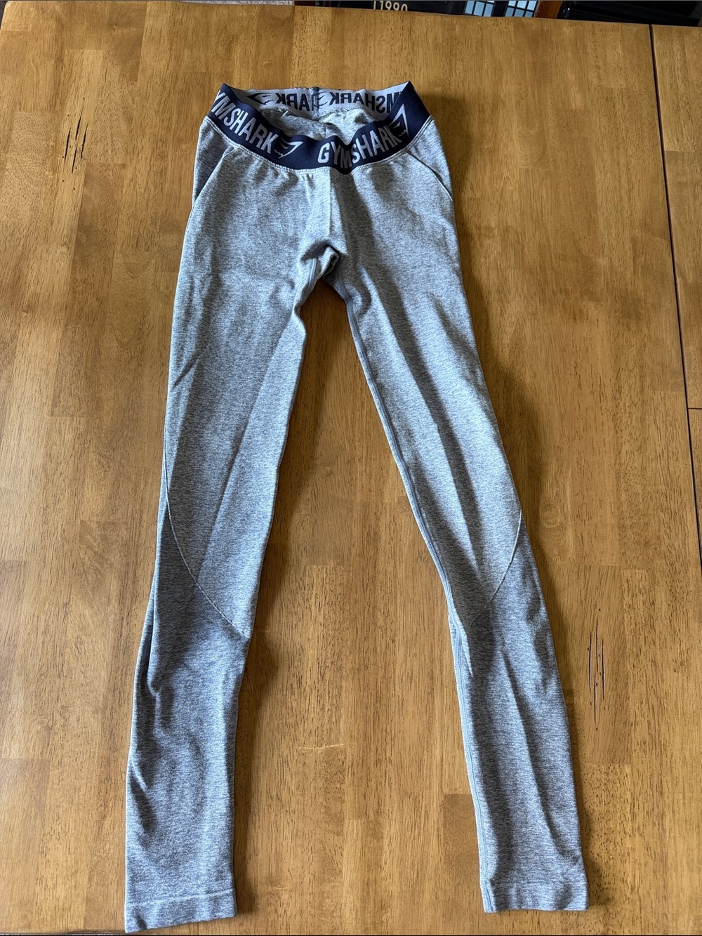 Gymshark Kids Gray Performance Leggings with Branded Waistband